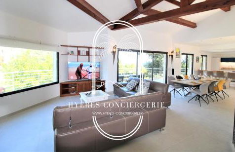 Villa l'Arbanaise vue mer piscine presqu'Ile Giens BY HC - Foto 15