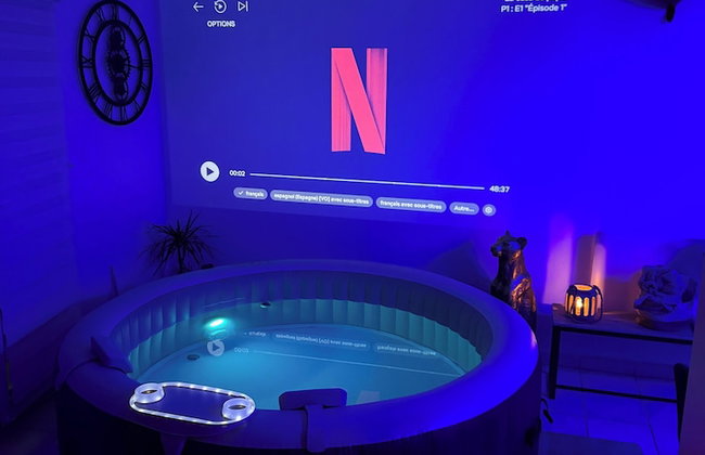 Suite Eden Spa, Appart-hôtel 3 étoiles 40m2 aux portes de Lens, Spa privé illimité, Écran géant, Box Orange, Netflix et Sport, Patio couvert barbecue, Parking gratuit en résidence privée calme, Chambre séparée, Cuisine équipée, Lit Queen Size, Wi-Fi fibre - Foto 45