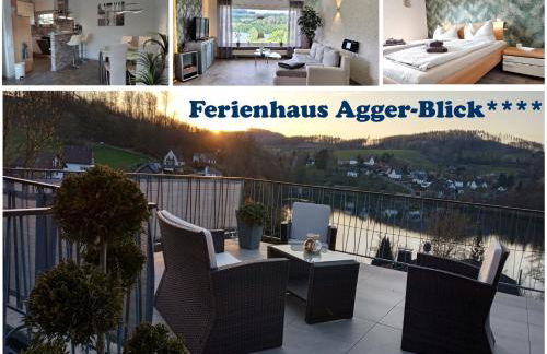 Seeblick-Ferienwohnung im "Ferienhaus Agger-Blick" mit traumhafter Sonnen-Terrasse, Sauna, E-Kamin & Kajak - Foto 1