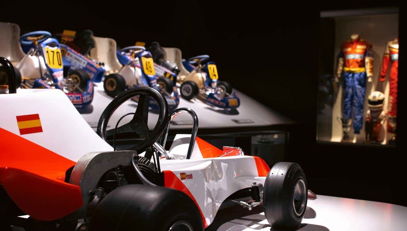 One of the karts driven by Alonso in his younger years