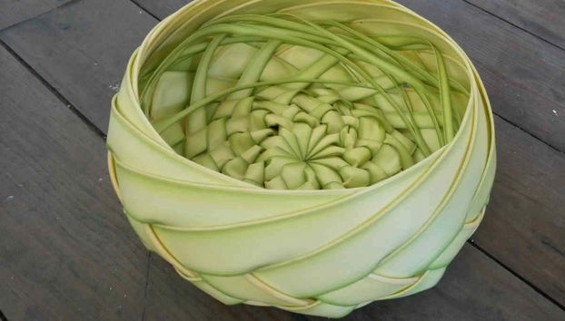 Taller de artesanía en San Andrés - Foto 2, Cuenco hecho con palma