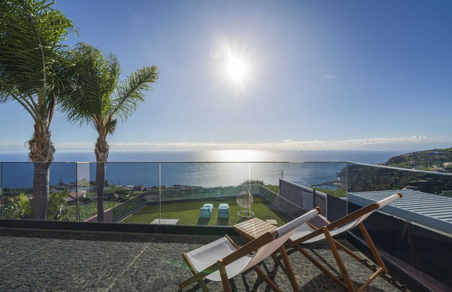 With Pool and Superb sea View - Villa Candelária - Foto 48