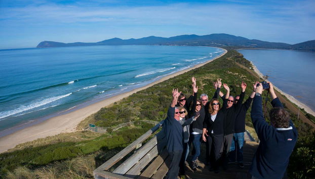 Visitando il belvedere di The Neck