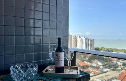 (1406) Studio Elegante com Vista Mar - Foto 21