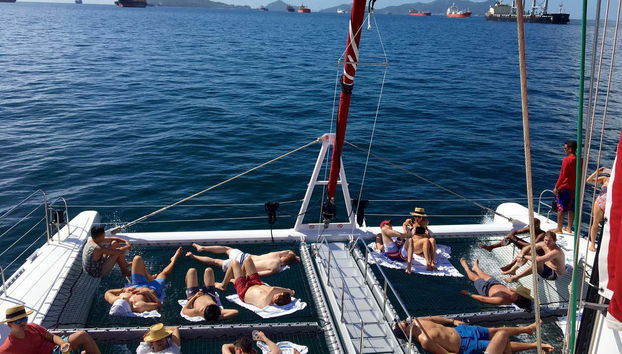 Descansando en el ferry