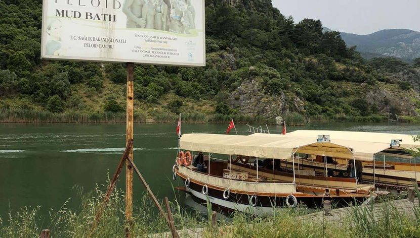 Boats docked in Dalyan