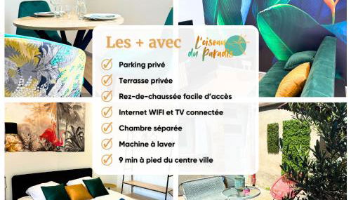 L'Oiseau du paradis - terrasse privée, parking, wifi rapide, arrivée autonome, entre gare et centre-ville, rez-de-chaussée - Foto 3