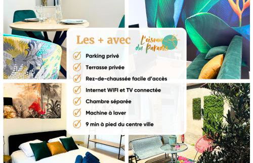 L'Oiseau du paradis - terrasse privée, parking, wifi rapide, arrivée autonome, entre gare et centre-ville, rez-de-chaussée - Foto 3