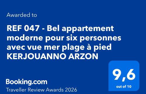 REF 047 - Bel appartement moderne pour six personnes avec vue mer plage à pied KERJOUANNO ARZON - Foto 15