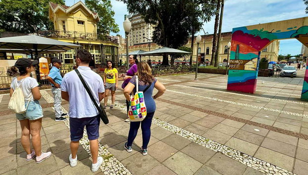 A parada na Praça XV de Novembro