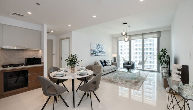 Contemporary 1BR w Dubai Marina Glimpse - Foto 3, Habitación