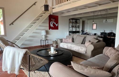 Proche Roussillon, La villa rouge Luberon, piscine chauffée, climatisation et vue Luberon - Foto 12