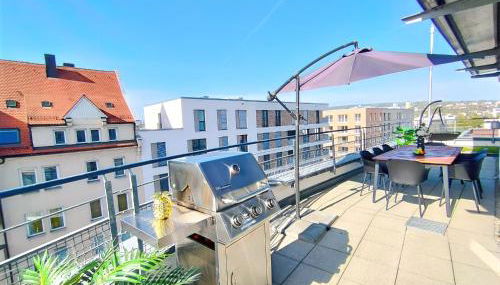 Ulmer Penthouse für 7, Arbeitsplatz, XXL-Dachterrasse, Grill, Wii - Foto 4