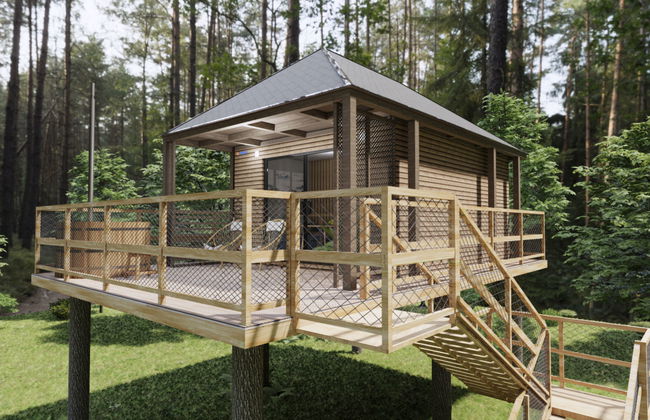 Premium Baumhaus mit 1 Schlafzimmer - Foto 7