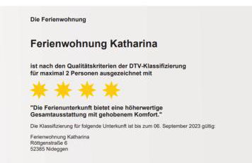 Ferienwohnung Katharina 4 Sterne laut DTV Wallbox 11KW - Foto 4