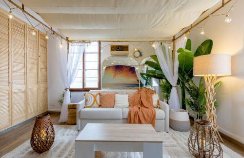 CathyVoyages - Ciel étoilé - Bord de Mer - Parking gratuit - Vidéoprojecteur - Lit rond - La Paillote Strasbourgeoise - Photo 34