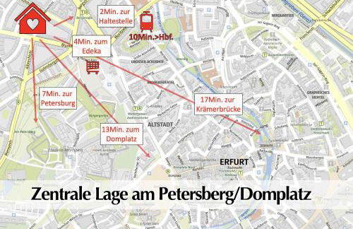 Helle Altbau FeWo mit Kingsize Bett, Smart-TV, Nobilia Küche - Nur ein kurzer Spaziergang in die Altstadt und zum Domplatz - Kostenlose Parkplätze in den umliegenden Straßen - Ausgewählte Tipps für Erfurt inklusive - Foto 6