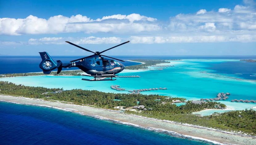 Admiring Bora Bora from the sky