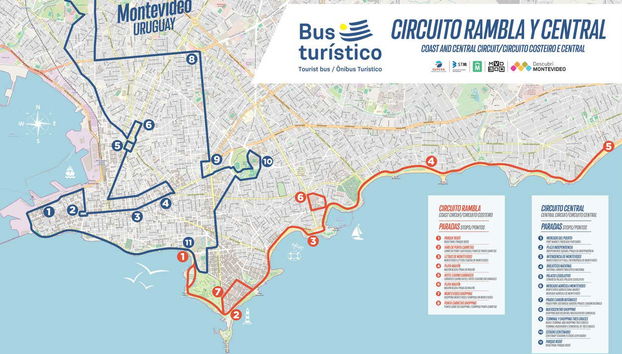 Sightseeing Bus Tour of Montevideo - Photo 3, Map of the routes
