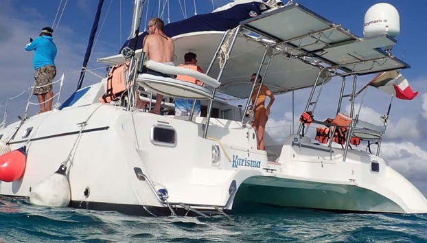 Aboard the Karisma catamaran