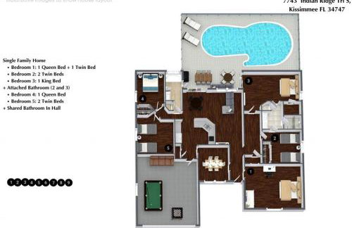 5Bd 2 Bath with Gameroom & Pool 1 story House - Foto 35