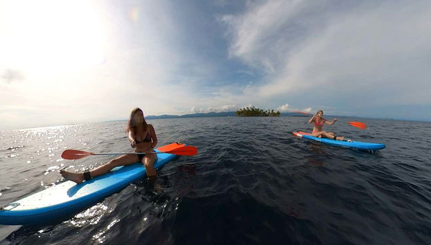 Disfrutando del paddle board