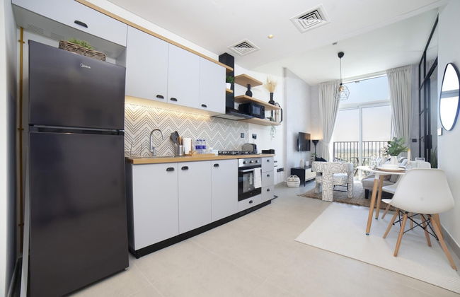 Modern Boho 1BR Sleeps4 Balcony Pool Gym Dxbhills - Foto 8