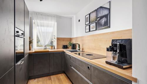 EDLER WOHNRAUM Luxuriöses Apartment mit Balkon, Boxspringbett, Kaffeevollautomat, Lift & Parkplatz - Foto 3, stove, dishwasher