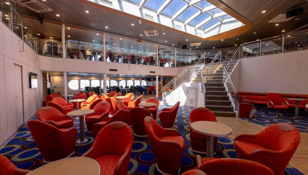 Interior de um dos barcos