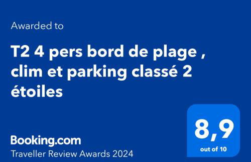 T2 4 pers, rénové en bord de plage , clim et parking classé 2 étoiles - Foto 20