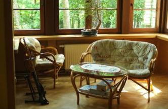 Leśny kasztel pod sosnami. Pokój w koronach drzew. - Foto 1