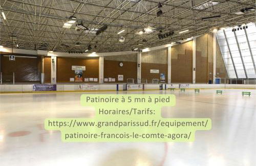 L'Oasis - Duplex - Parking Privé Gratuit - Terrasse Privée - 10mn RERD-T12 - 2 bedrooms - De 1 à 6 personnes - Shopping Mall - Primark - Piscine - Patinoire - Théâtre - Cinéma - Bibliothèque - Foto 25