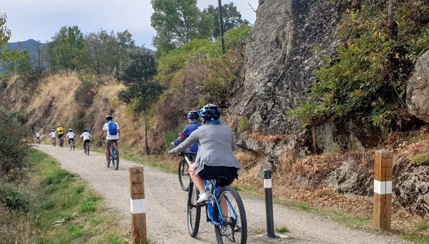 Durante o passeio de bicicleta por Hervás