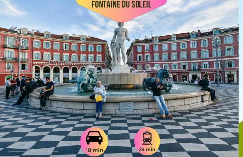 Loft Magnan - PARKING - idéal couples -BEACH -TRAM & Supermarkets - New & Confort-AC - Foto 26