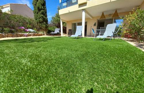 Plain-pied Jardin 6 personnes Clim Vue Mer Parking Wifi Terrasse Piscine dans la résidence - Foto 9