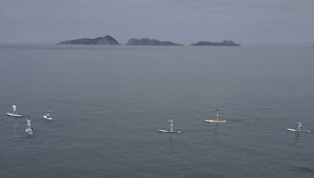 Practicando paddle surf