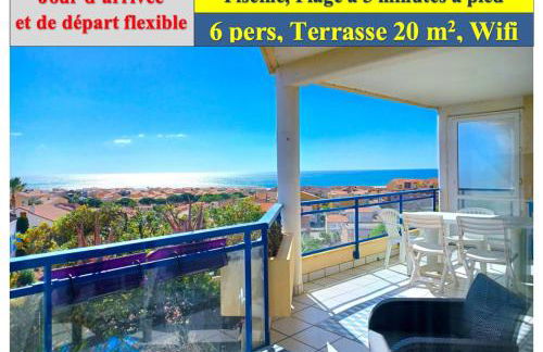 Plain-pied, terrasse, piscine, pleine vue mer, plage à 6' à pied, parking, wifi - Foto 60