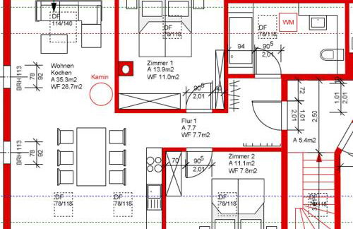Ferienwohnung im sanierten Denkmal max 5 Personen FeWo2 - Foto 2
