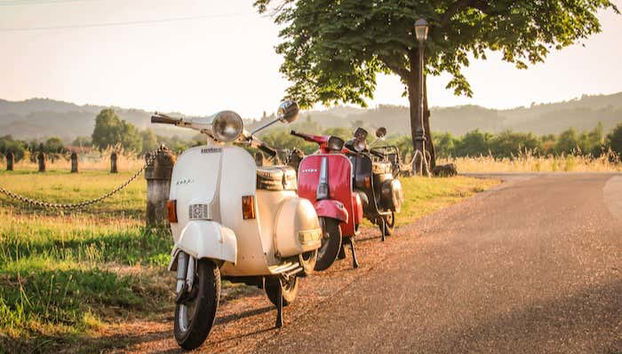 Vespas en una de las paradas
