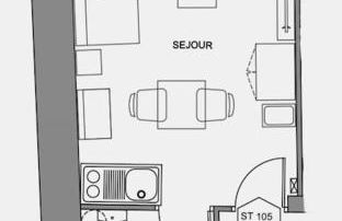 105 Studio Immeuble Perséverance - Foto 10