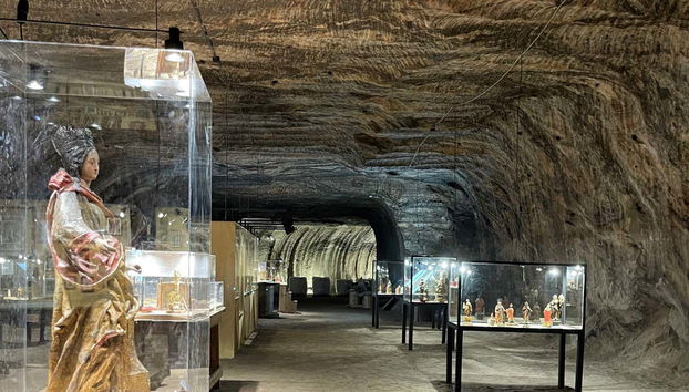 Exposição no interior da mina