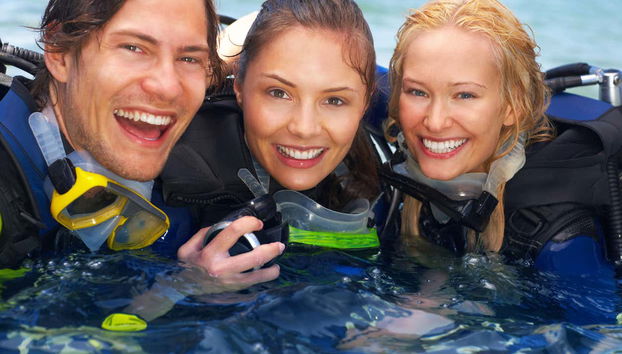 Enjoying the scuba diving experience