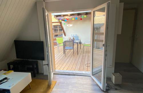 Joli 2 pièces, avec climatisation et grande terrasse, vue sur les toits, zone piétonne - Photo 12