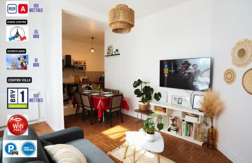 100m Train RER A, 10' Disneyland, 34' Paris centre, Car x2 - Foto 1