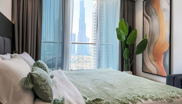 High Floor Burj Khalifa View Apartment - Foto 5, Habitación