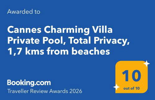 Cannes Charming Villa Private Pool near beaches new award 10 out of 10 - Foto 21