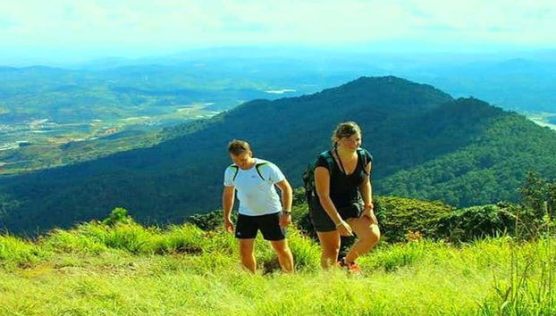 Durante a trilha pela montanha de Langbiang