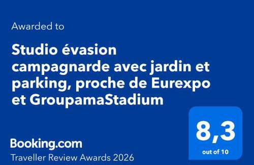 Studio évasion campagnarde avec jardin et parking, proche de Eurexpo et GroupamaStadium - Foto 3