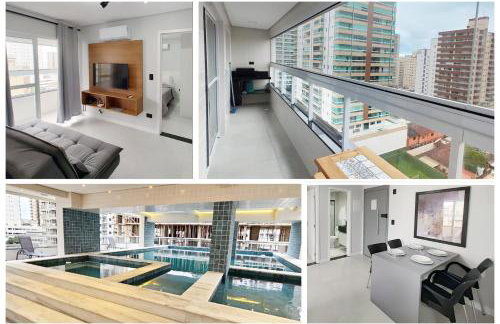 Apto com lazer completo, piscina, ar, mercadinho e pet friendly a 1 min da praia - Photo 3