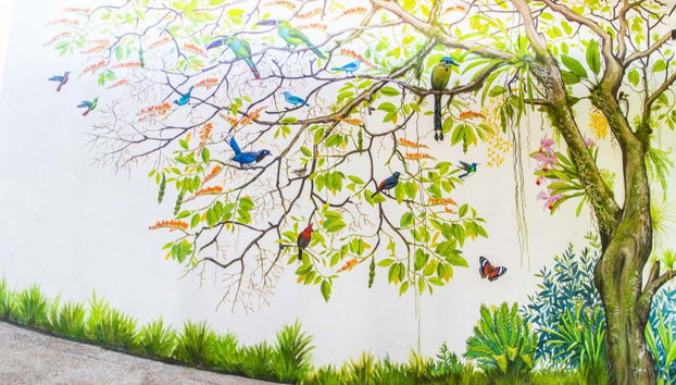 Un murales della tenuta